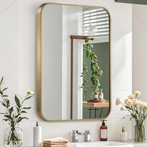 Gold Mirror, 20x28 Inch Framed Rectangle Mirror - Image 4