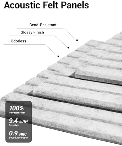 12 Pack Self-Adhesive Acoustic Wall Panels-Silver Gray - Image 4