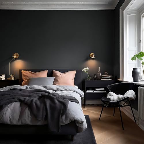 Ismoon 15.7''x393''Peel and Stick Wallpaper Black Contact Paper - Image 2