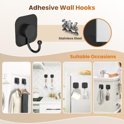 Aikzik 4 Pack Large Heavy Duty Wall Hooks - 26lb Max - Image 3