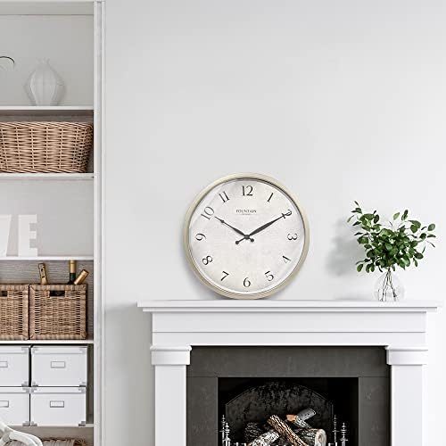 12" Silent Modern Farmhouse Wall Clock, Morning Silver - Image 5