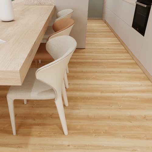 Wood Grain Peel and Stick Floor Tiles, 11.8" W × 118" L, Natural Oak - Image 2