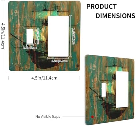 Outlet Covers Rustic Green Wood Grain Sailboat 1 Toggle 1 Rocker Combination - Image 4