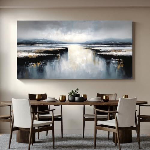 I@U Large Wall Art Decor Abstract Black And Gold Wall Art Prints Modern - Image 4