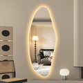 LAIYA 65" L x 24" W Irregular LED Full Length Mirror, Frameless Lighted Full by LAIYA