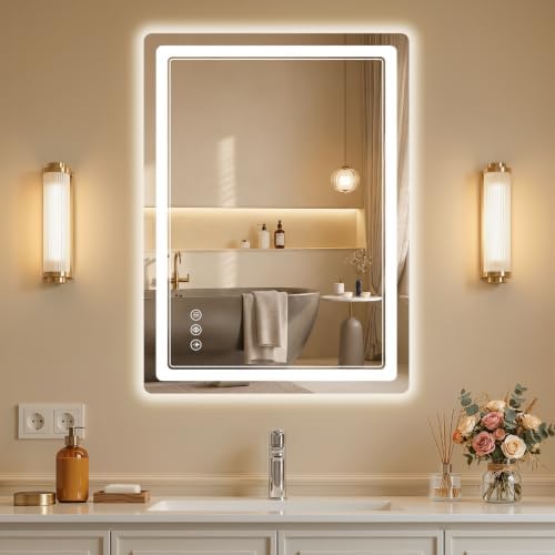 BEAUTYPEAK 24"x32" LED Bathroom Mirror by BEAUTYPEAK