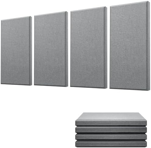 Moukey Acoustic Panels 4 PCS, 2.4“ Thick Fiberglass Soundproof Wall Panels by Moukey