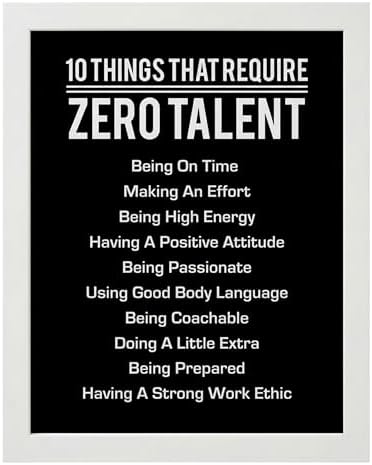 10 Things That Require Zero Talent Wall Art by AmericanLuxuryGifts