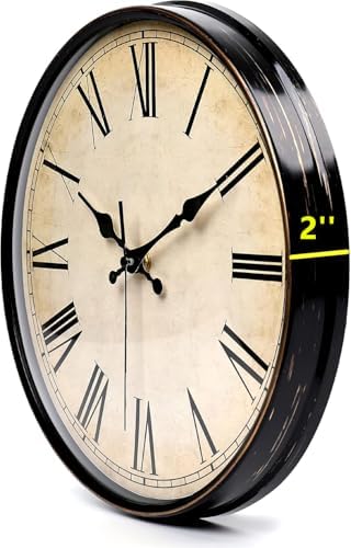 Yesland 11 Inch Wall Clock Silent Non Ticking, Vintage Decorative Quartz Clock - Image 2