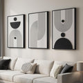 3D Large Framed Black and White Abstract Wall Art by Cuspin