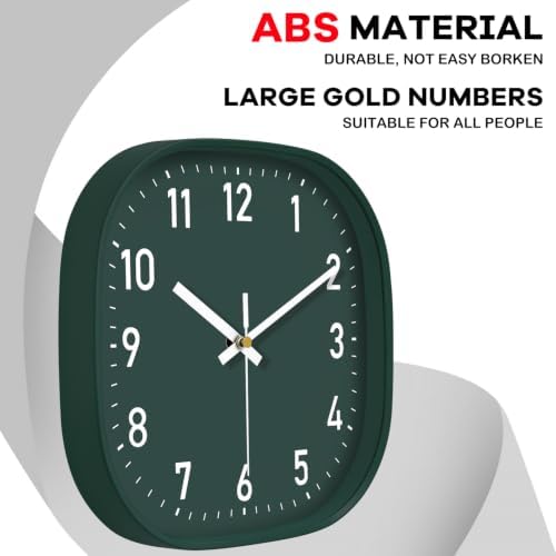 10Inch Square Silent Analog Wall Clock - Image 7