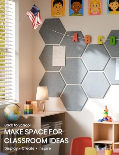 Fluxynara 12-Pack Hexagon Felt Bulletin Board Tiles - Image 5