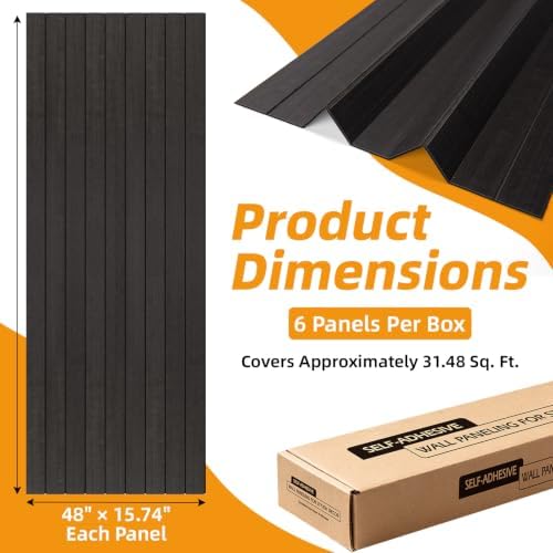 WOWSTAR 6-Pack Peel and Stick PVC Wood Slat Wall Panel，Thickened Wood Grain - Image 5