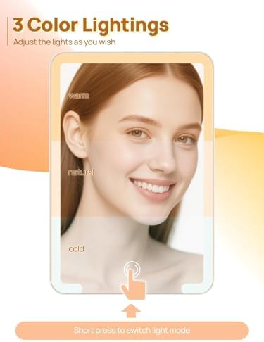 OMIRO 10 x 7 in Lighted Makeup Mirror, Desk Mirror - Image 3