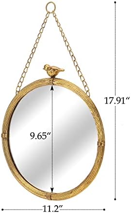 NIKKY HOME 11 Inch Decorative Small Hanging Mirrors Vintage Round Metal Framed - Image 5