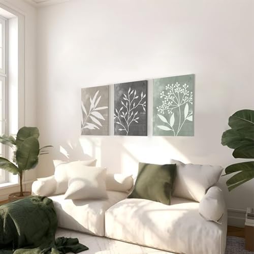 Vintage Botanical Wall Art Set of 3 Prints, Boho Framed Canvas Wall Art - Image 7