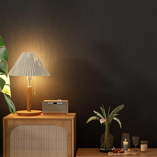 FUKU MON 23.6" X 393" Dark Gray Wallpaper Peel and Stick Contact Paper Solid - Image 2