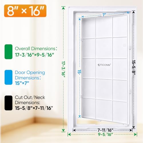 TICONN 8" x 16" Access Panel for Drywall, ABS Wall Hole Cover, Access Door - Image 2