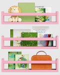 Pink Nursery Floating Shelves for Wall, Kids Book Shelf for Baby Girls Room by Harwaya