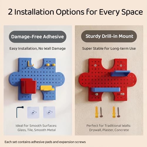 Pegboard Wall Organizer, Puzzle Modular Plastic Storage System - Image 6