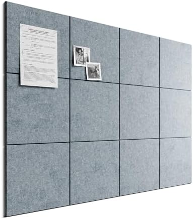 Bumusty 48"x 36" Large Felt Bulletin Board Tiles, Slate Gray by BUMUSTY