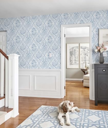 Toduso Wallpaper Peel and Stick Mordern Wall Paper Blue and White Contact Paper - Image 4