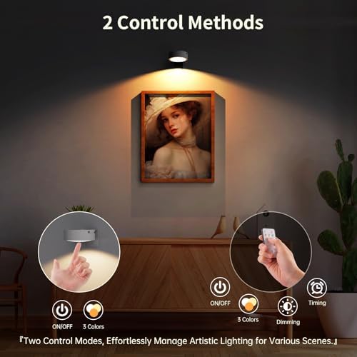 Narotood 6 Pack Picture Lights for Wall, Rechargeable Battery Operated Wall - Image 4
