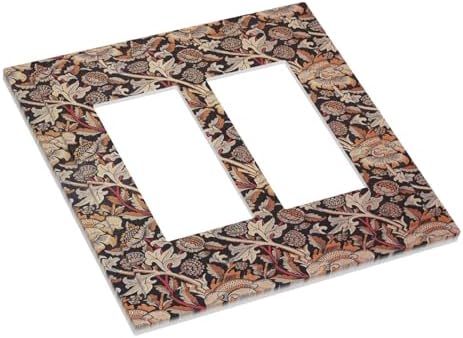 Decorative Outlet Covers Vintage William Morris Floral Plants 2 Gang Double - Image 3