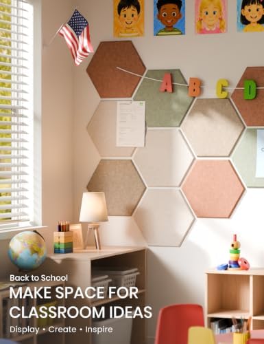 Fluxynara 12-Pack Hexagon Felt Bulletin Board Tiles - Image 5