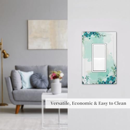 Decorative Outlet Covers Blue Green Flowers Light Green Watercolor Patterns 1 - Image 7