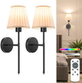 NIORSUN 19.9 inch Battery Operated Wall Sconce Set of 2, 9 Colors Wireless Wall by NIORSUN