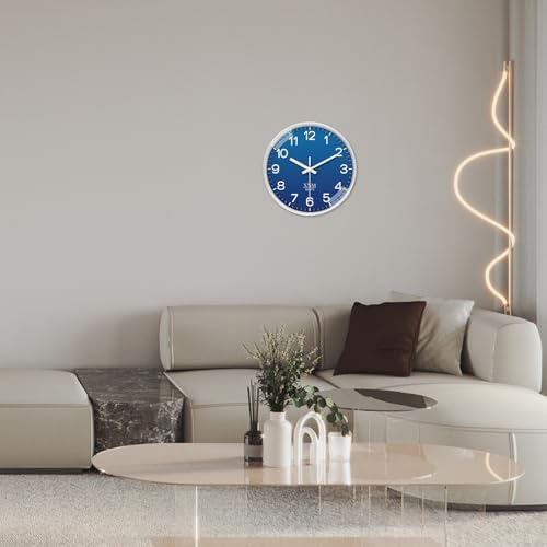XNM 16 Inch Classic Navy Blue Wall Clocks Battery Operated - Image 5