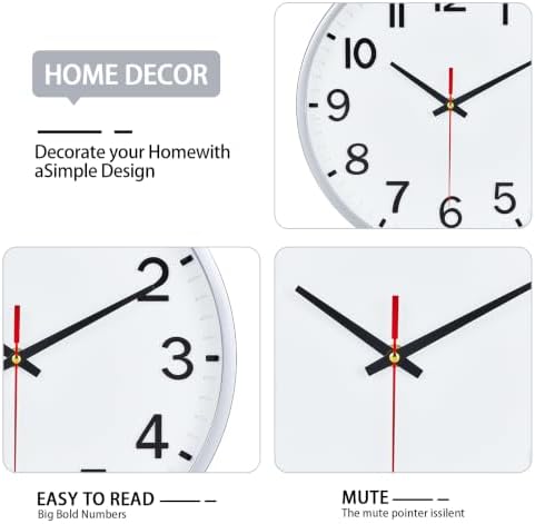 Wall Clocks Battery Operated 12 inch Modern Wall Clock, Silent Non Ticking Wall - Image 4