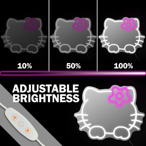 Anime Hello Kit Mirror Neon sign Dimmable Led Neon Mirror Sign - Image 4