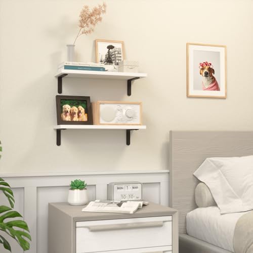 RICHER HOUSE Rustic Wood Floating Shelves, 2-Set Wall Mounted Shelves - Image 5
