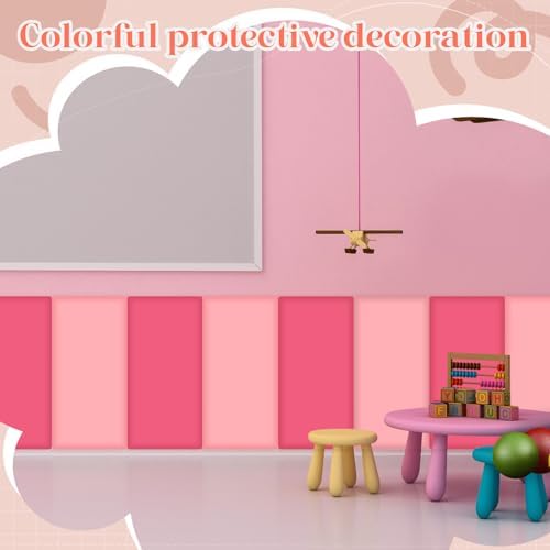 12 Pack Wall Padding Headboard 15.75" x 7.87" x 1.18" Rose Pink Colors - Image 6