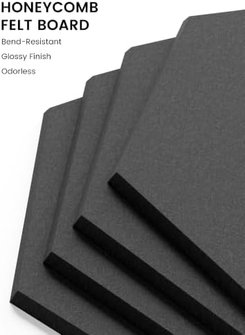 Fluxynara 8-Pack Hexagon Felt Bulletin Board Tiles - Image 3