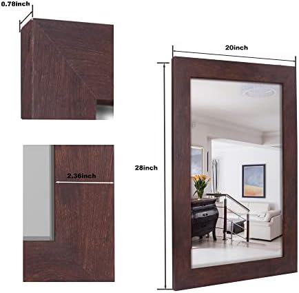 Syndra Rectangular Mirror with Frame Rustic 20''x28'' Wall Mounted Rustic - Image 3