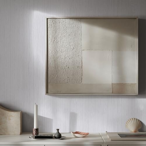 White Grasscloth Peel and Stick Wallpaper Texture Contact Paper A Set of 15.7" - Image 5