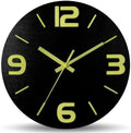 HZDHCLH Wood Wall Clock Glow in The Dark, Luminous Wall Clocks by HZDHCLH