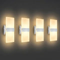 12W Modern LED Wall Sconces 4-Pack, 3000K Warm Light by Unknown