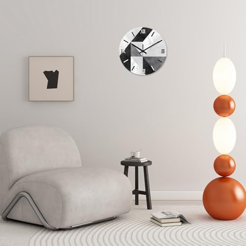 Industrial Geometric Glass Wall Clock 16 Inch Silent Non-Ticking - Image 4