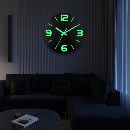 HZDHCLH Wood Wall Clock Glow in The Dark, Luminous Wall Clocks - Image 4