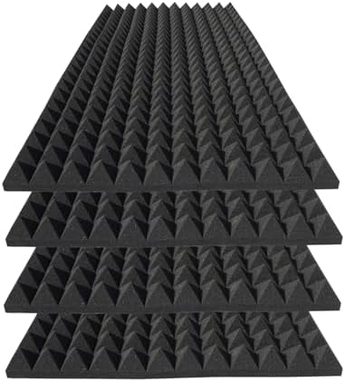 4 Pack Acoustic Foam, High Density Fire Resistant Soundproof Panels by Unknown