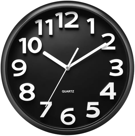 Plumeet 13'' Wall Clock, Large Battery Operated Wall Clocks Silent Non-Ticking by Plumeet
