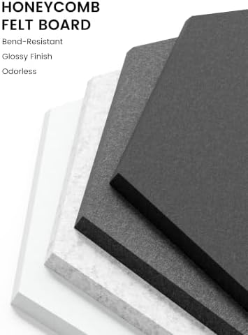 Fluxynara 12-Pack Hexagon Felt Bulletin Board Tiles, Concrete Echo-1 - Image 3