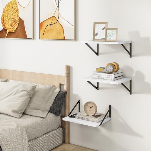 Heimlove 16W x 12D Deep Floating Shelves Set of 3 White - Image 2