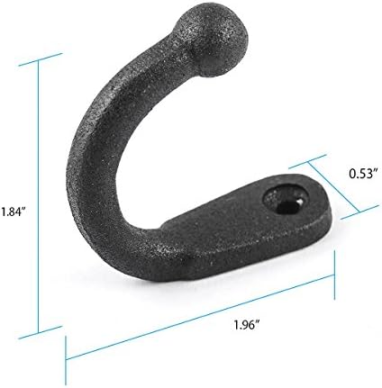 Renovators Supply Manufacturing Single Wall Hook, Wrought Iron Black Powder Coat - Image 2