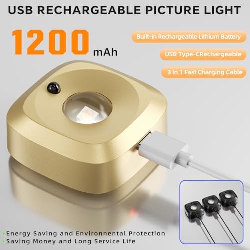 Picture Lights for Wall 3 Pcs, Rechargeable Battery Operated Magnetic Wall - Image 4