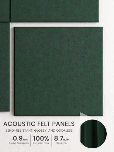 Bumusty 36"x 24" Large Felt Bulletin Board Tiles, Pine Green - Image 3